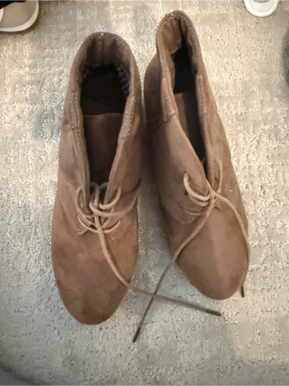 Women's Brown Suede Lace-Up Ankle Booties